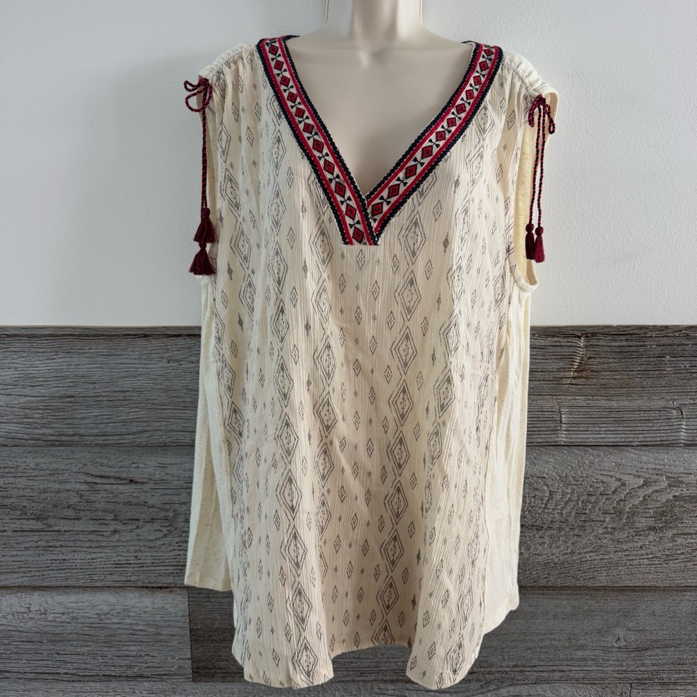 Lucky Brand Sleeveless Boho Top Size 2X NWT (B1)